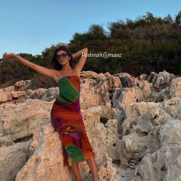 Zara PRINTED TULLE DRESS - Picture 7 of 16